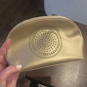 New! Neiman Marcus gold cosmetic bag